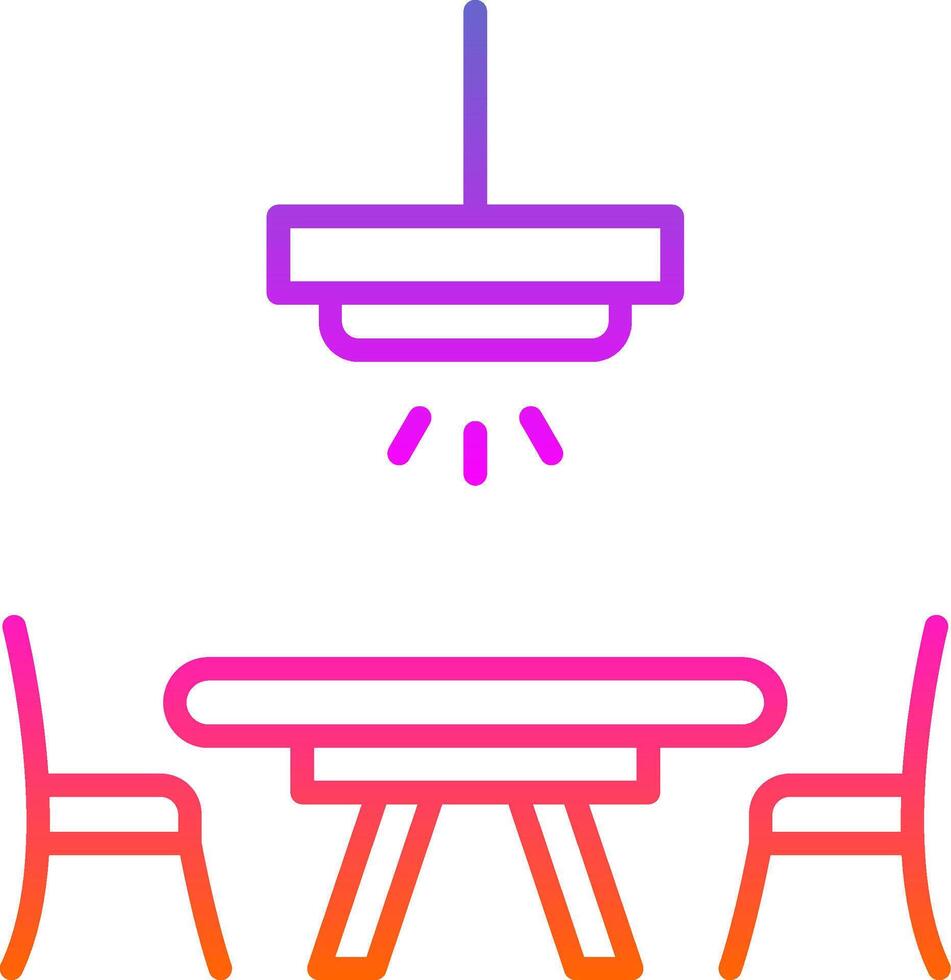Dinner Table Line Circle Sticker Icon vector