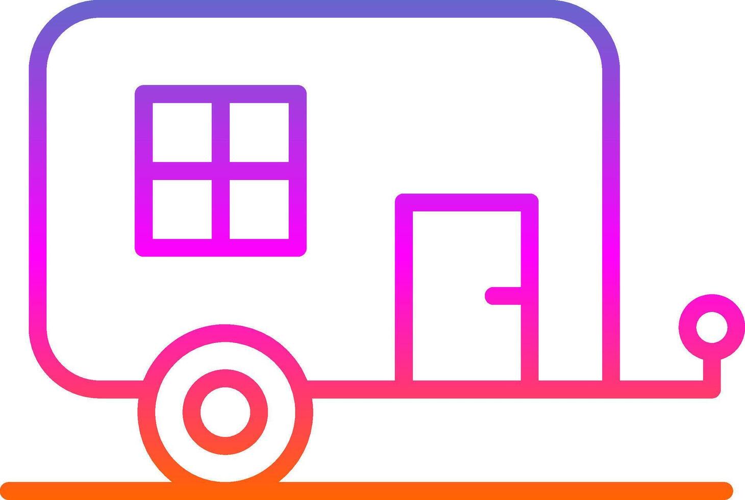 Caravan Line Circle Sticker Icon vector