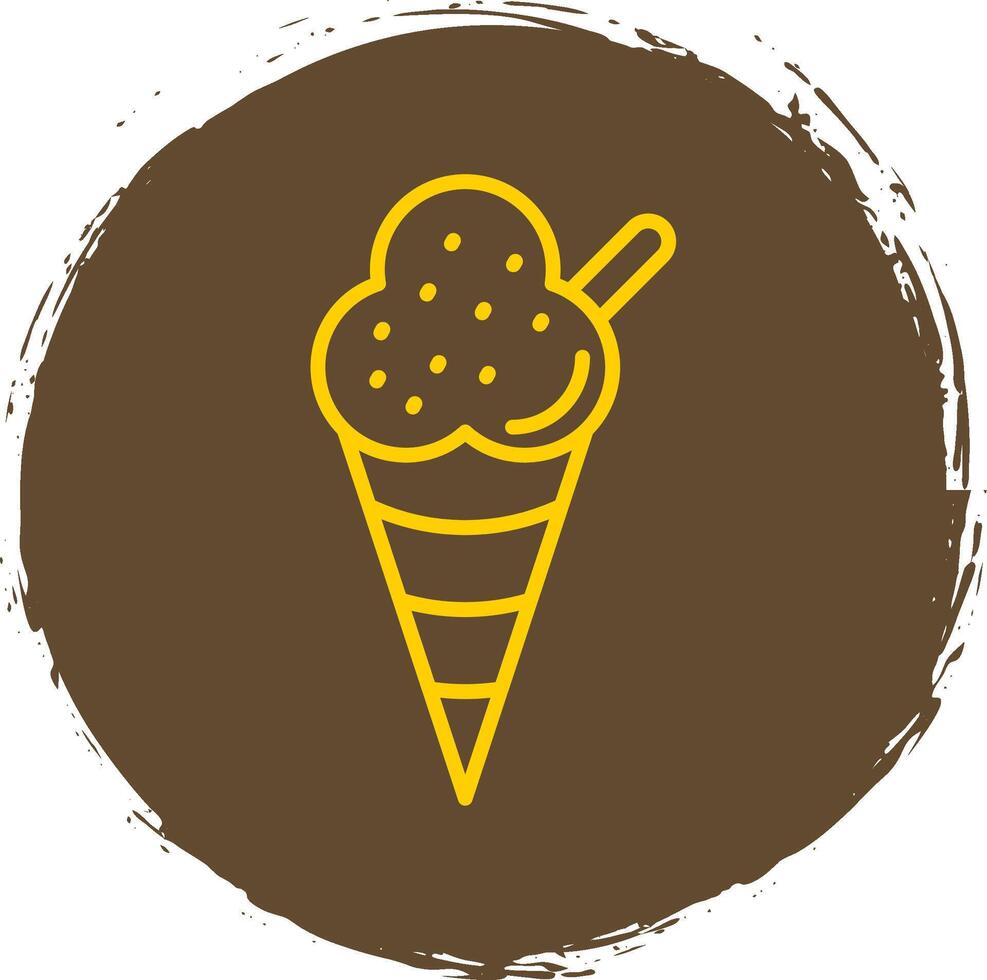 Icecream Line Circle Sticker Icon vector