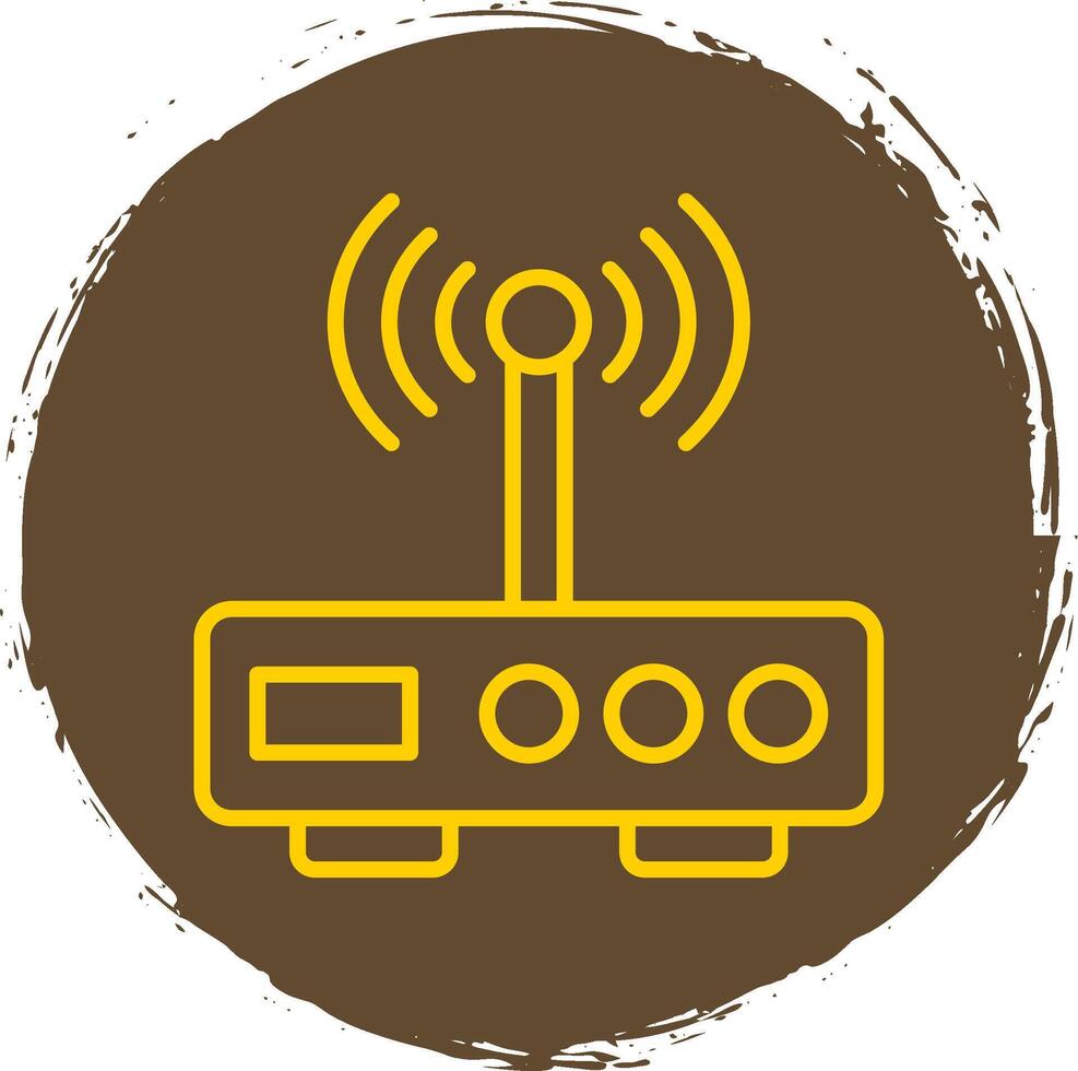 Modem Line Circle Sticker Icon vector