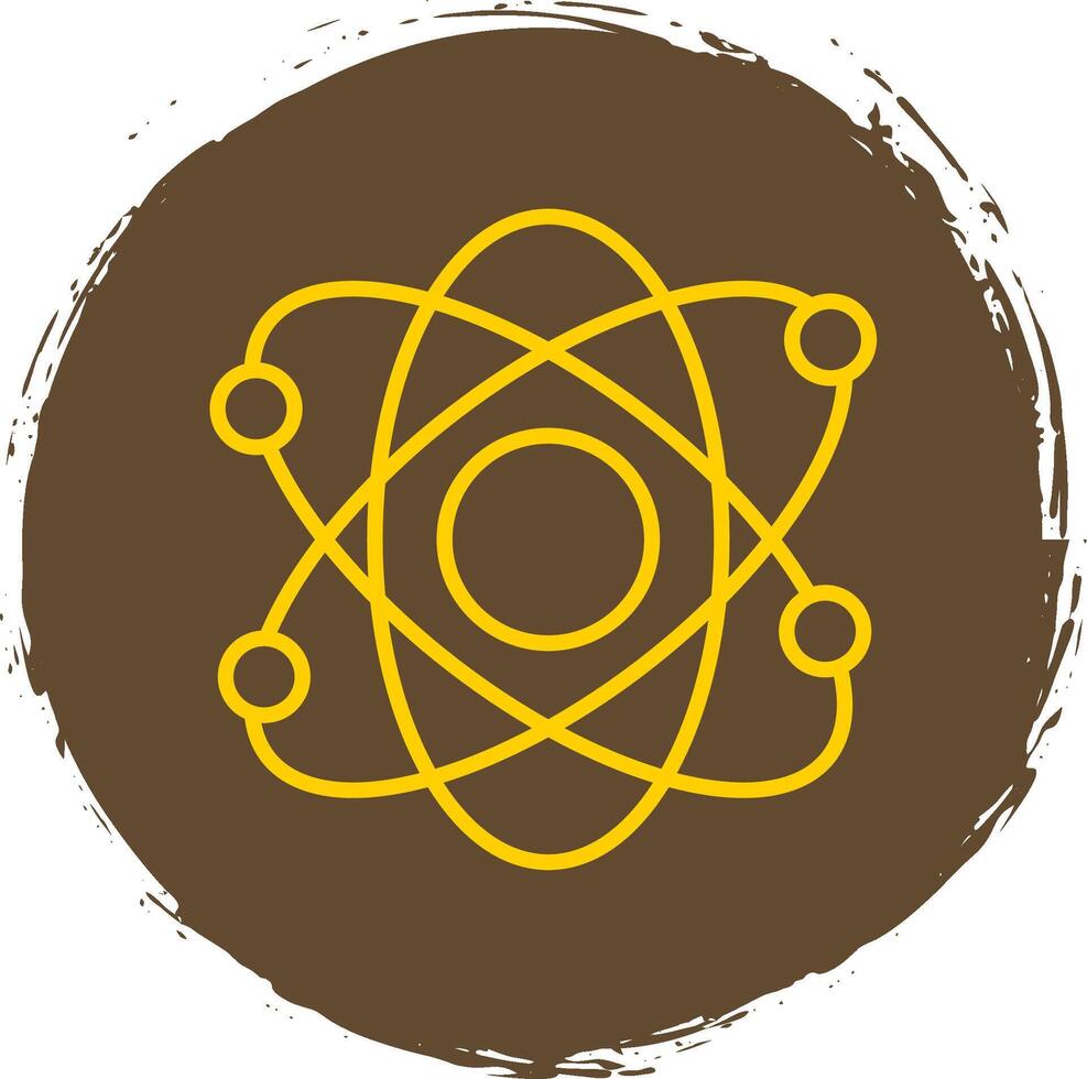 Atomic Line Circle Sticker Icon vector