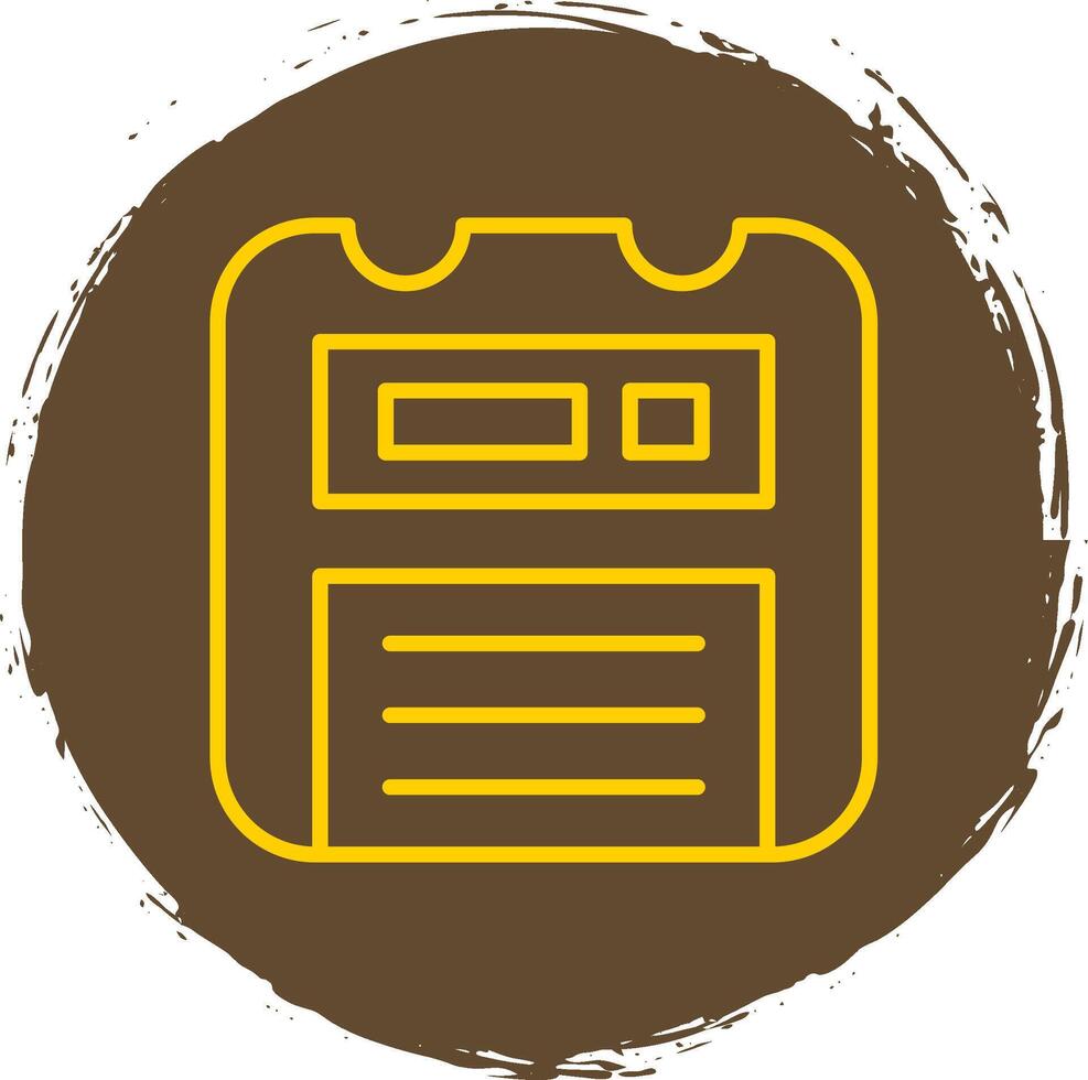 Floppy Disk Line Circle Sticker Icon vector