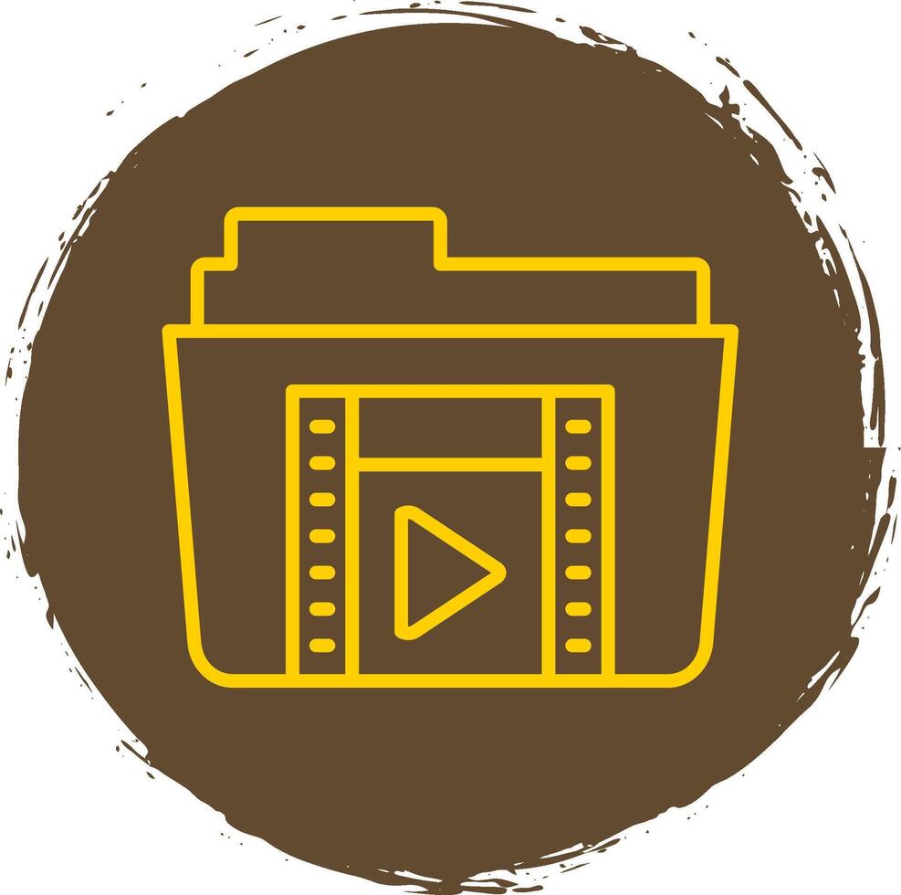 Footage Line Circle Sticker Icon vector