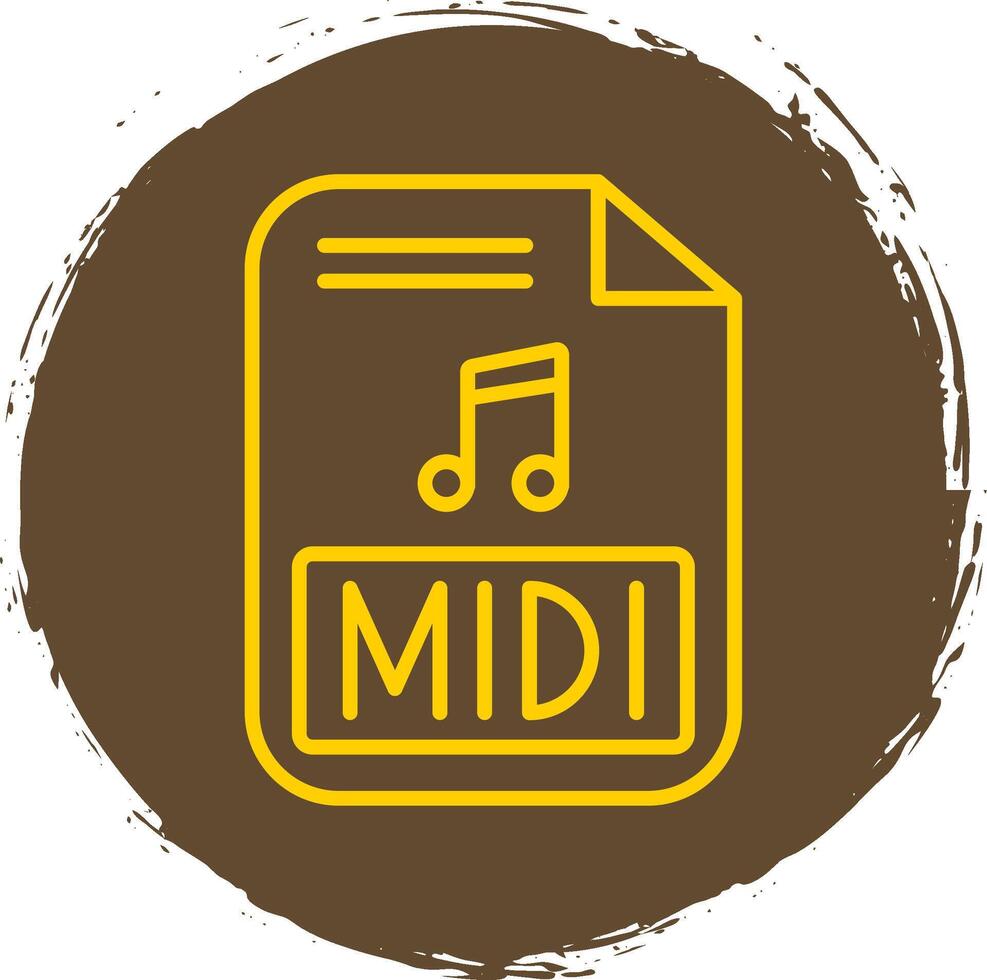 Midi Line Circle Sticker Icon vector