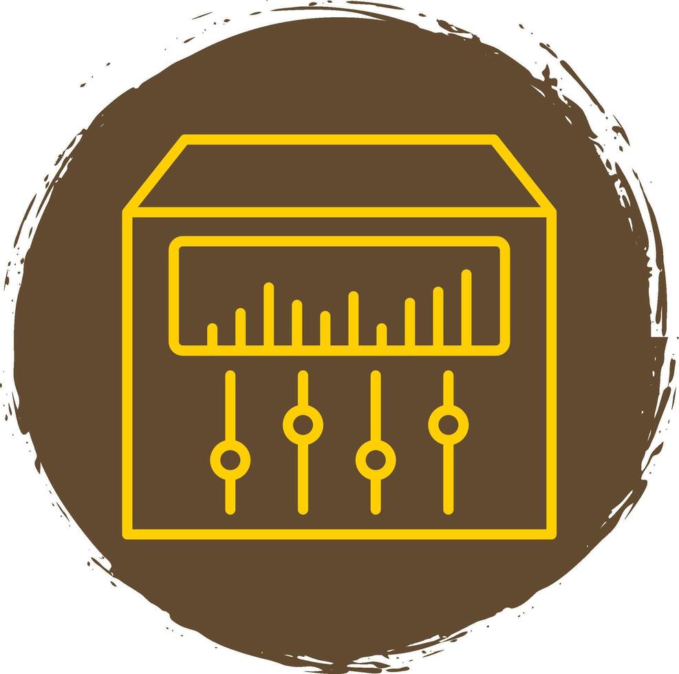 Sound Mixer Line Circle Sticker Icon vector