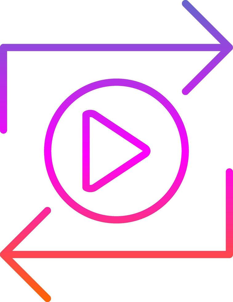 Replay Line Circle Sticker Icon vector