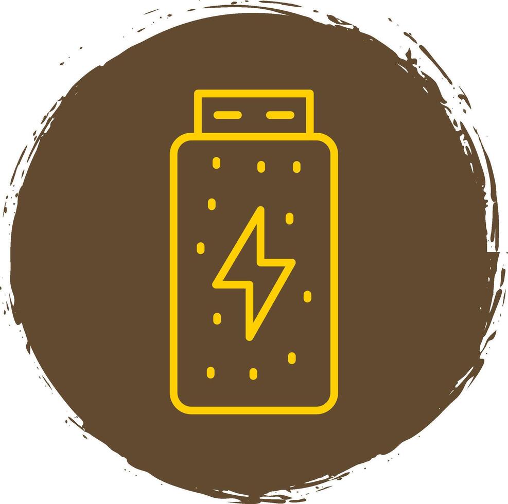 Battery Status Line Circle Sticker Icon vector