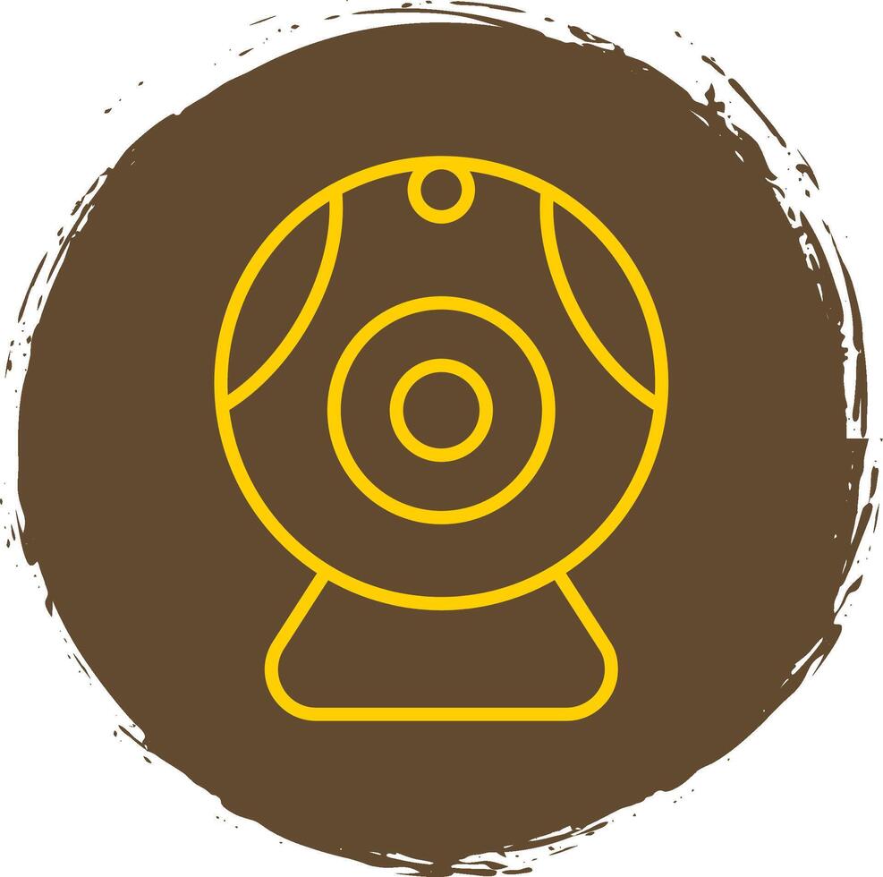 Web camera Line Circle Sticker Icon vector