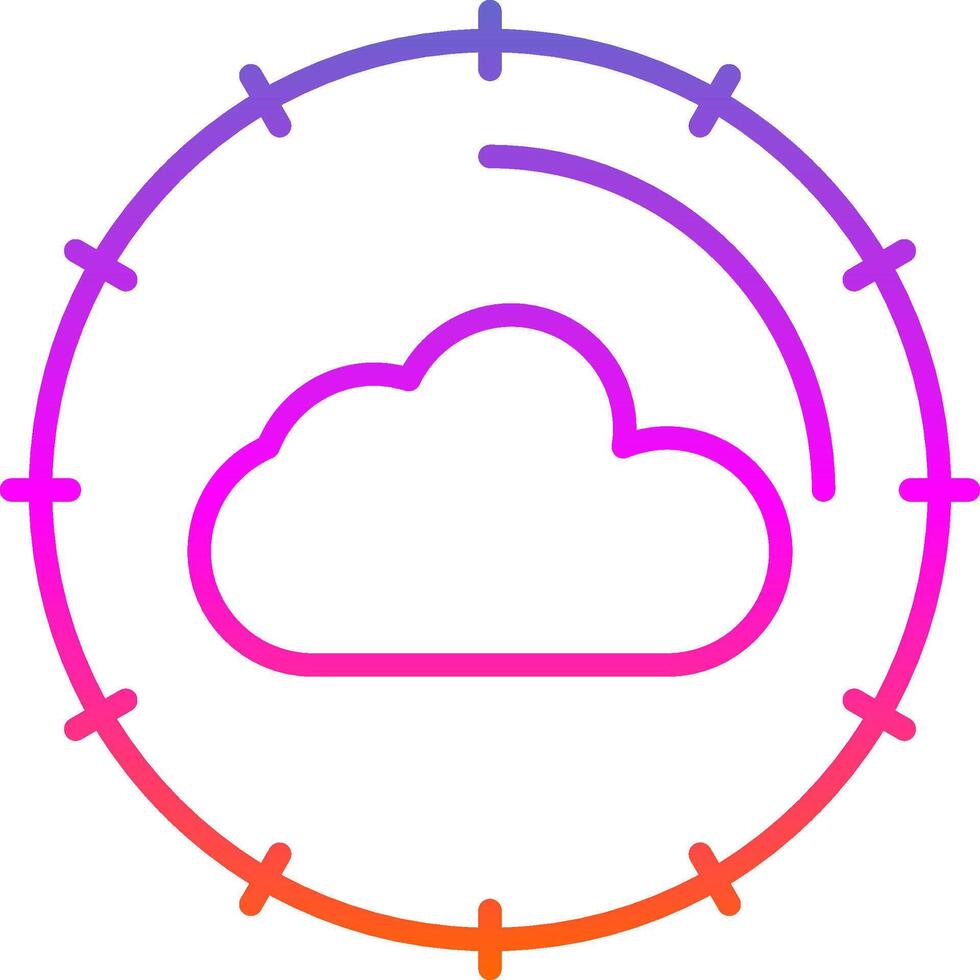 Cloud Computing Line Circle Sticker Icon vector