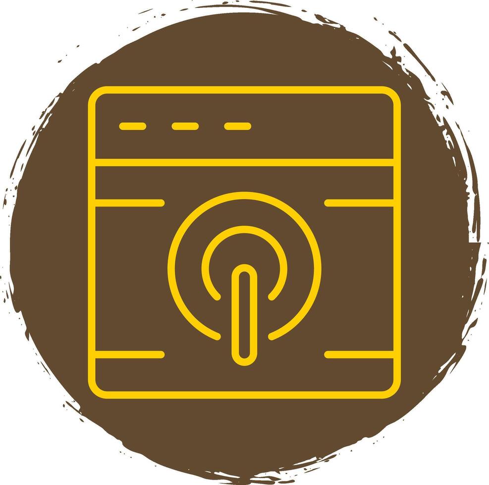 Browser Line Circle Sticker Icon vector