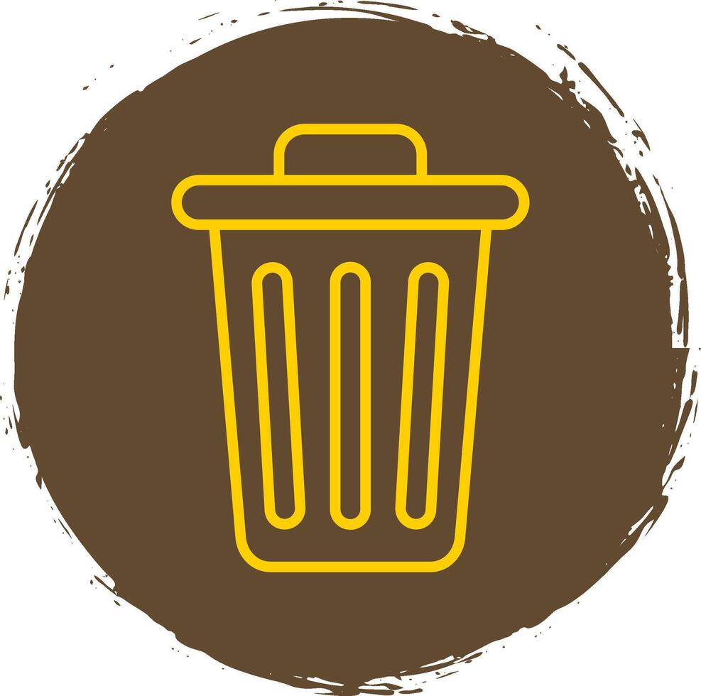 Dustbin Line Circle Sticker Icon vector