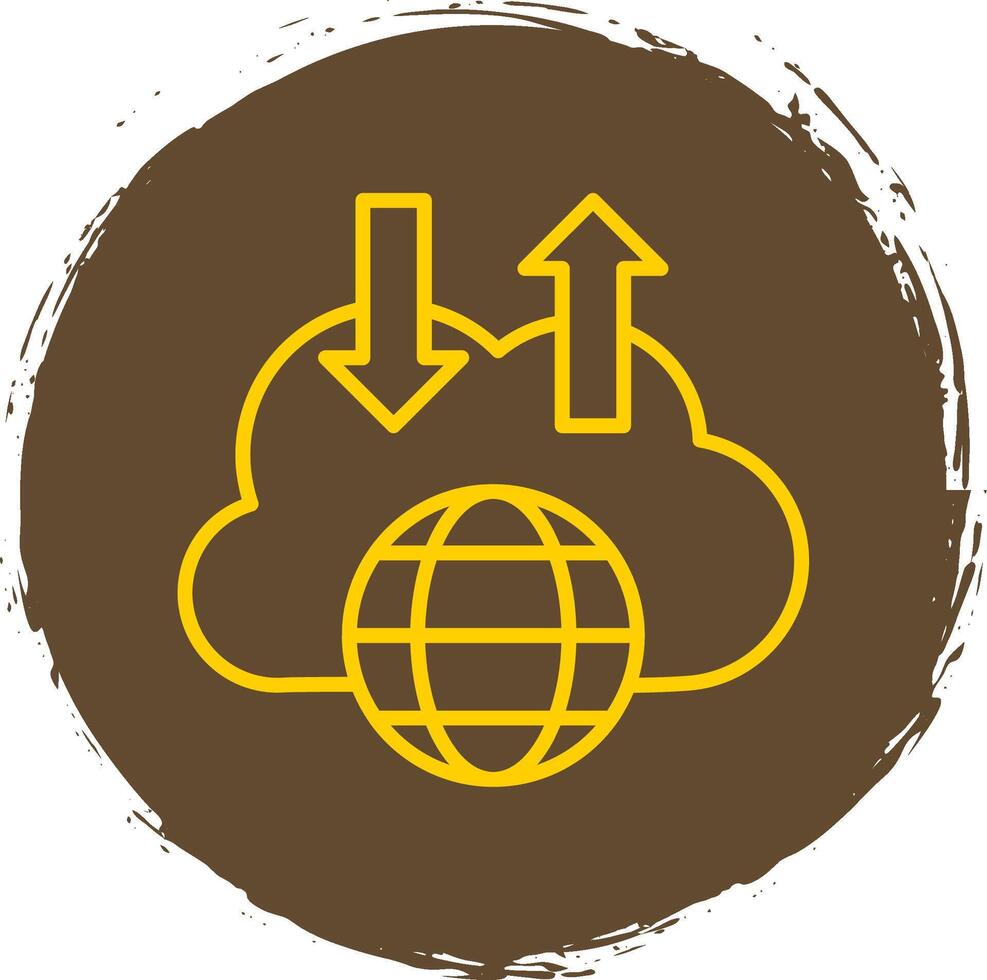 Cloud Line Circle Sticker Icon vector