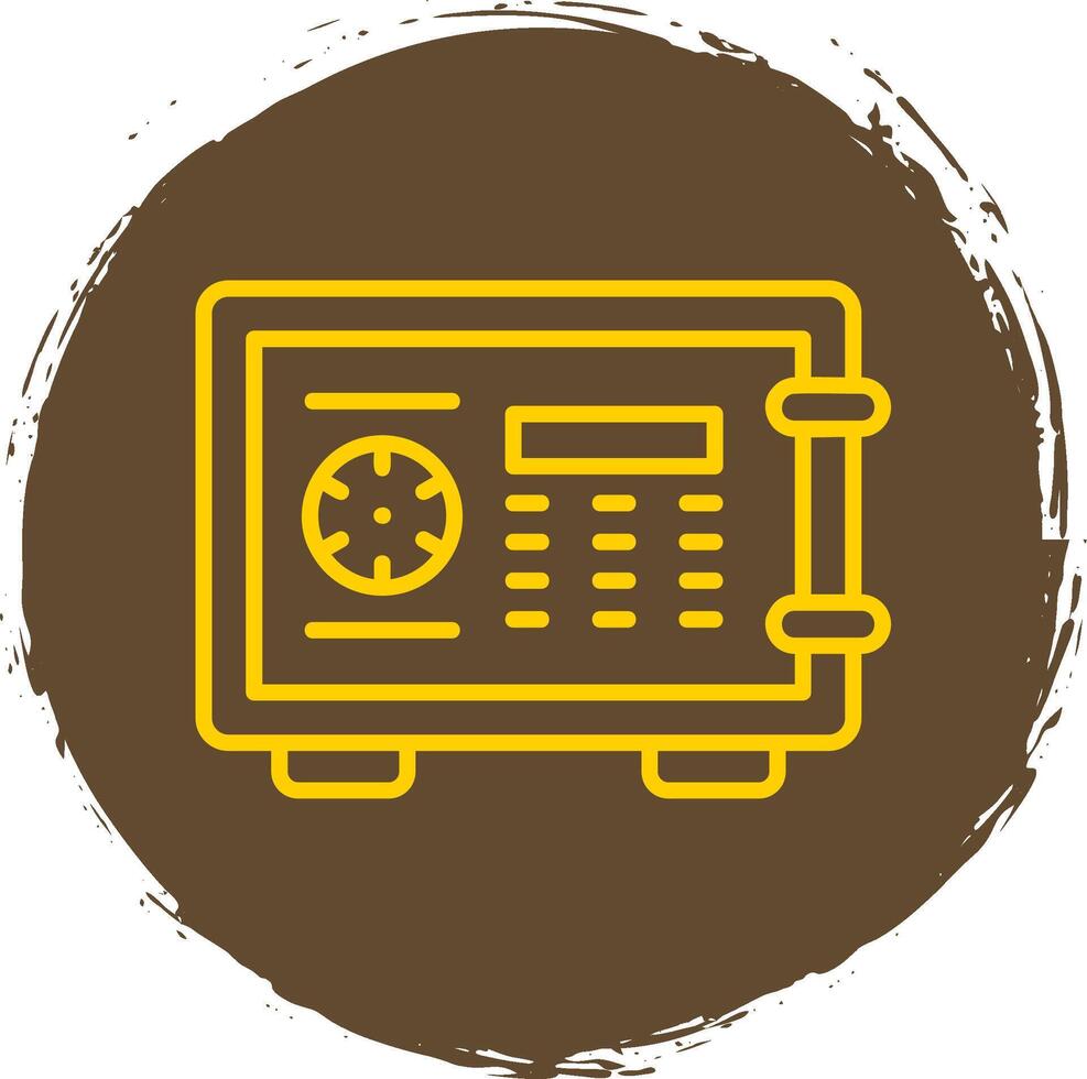 Locker Line Circle Sticker Icon vector