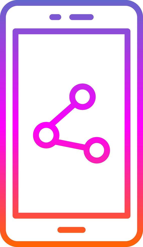 Mobile Phone Line Circle Sticker Icon vector