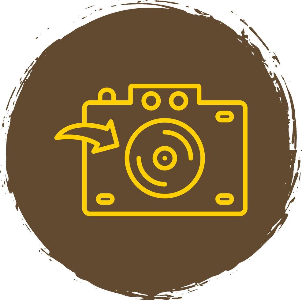 Camera Line Circle Sticker Icon vector