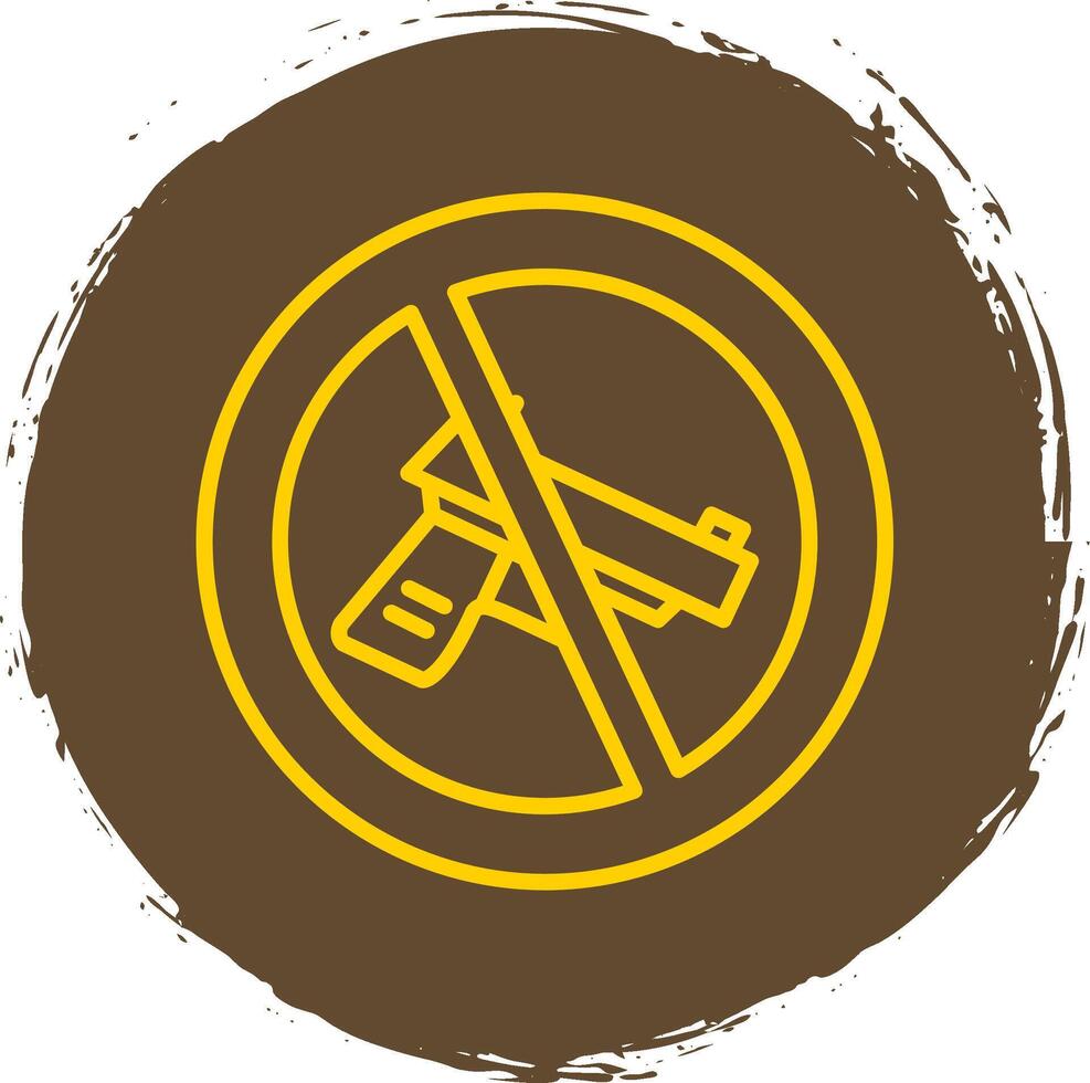 No Gun Line Circle Sticker Icon vector