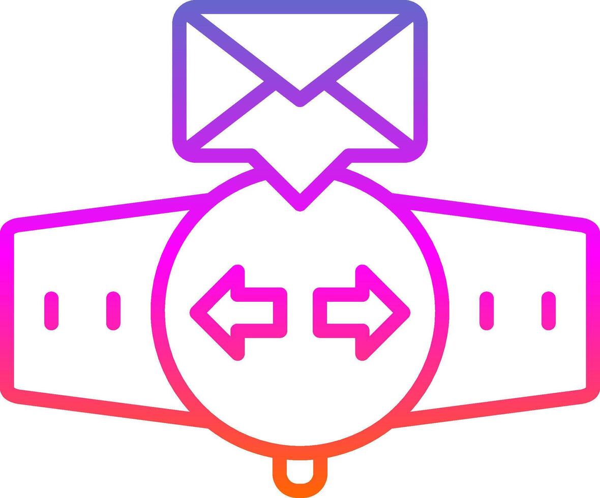 Message Line Circle Sticker Icon vector