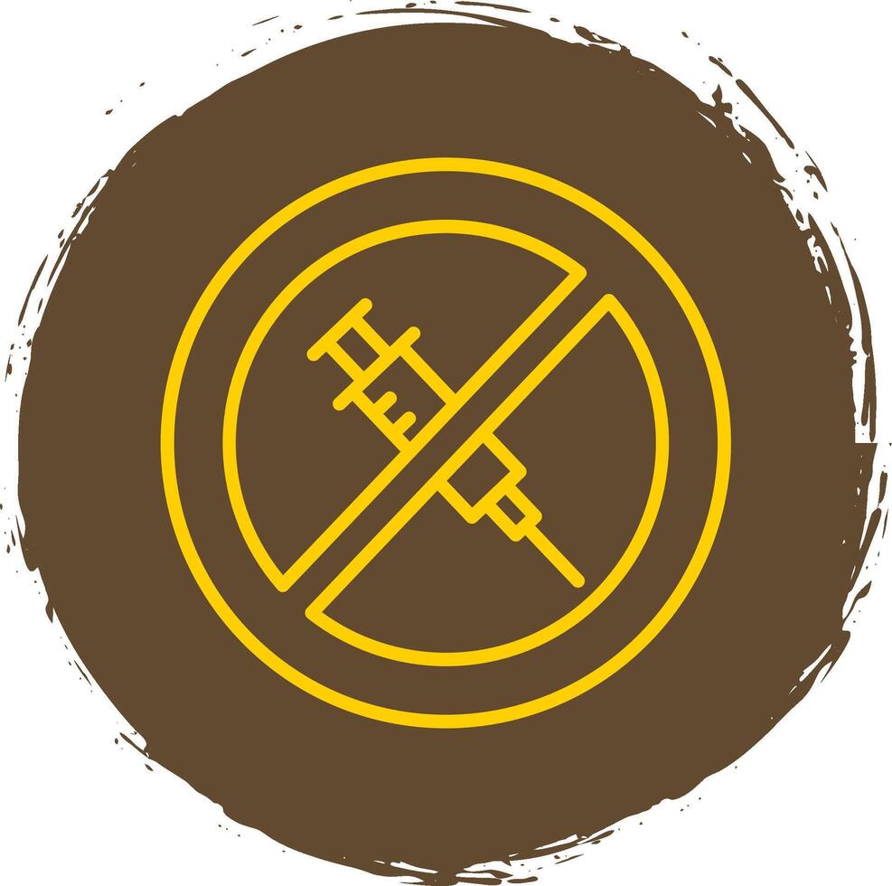 No Needle Line Circle Sticker Icon vector