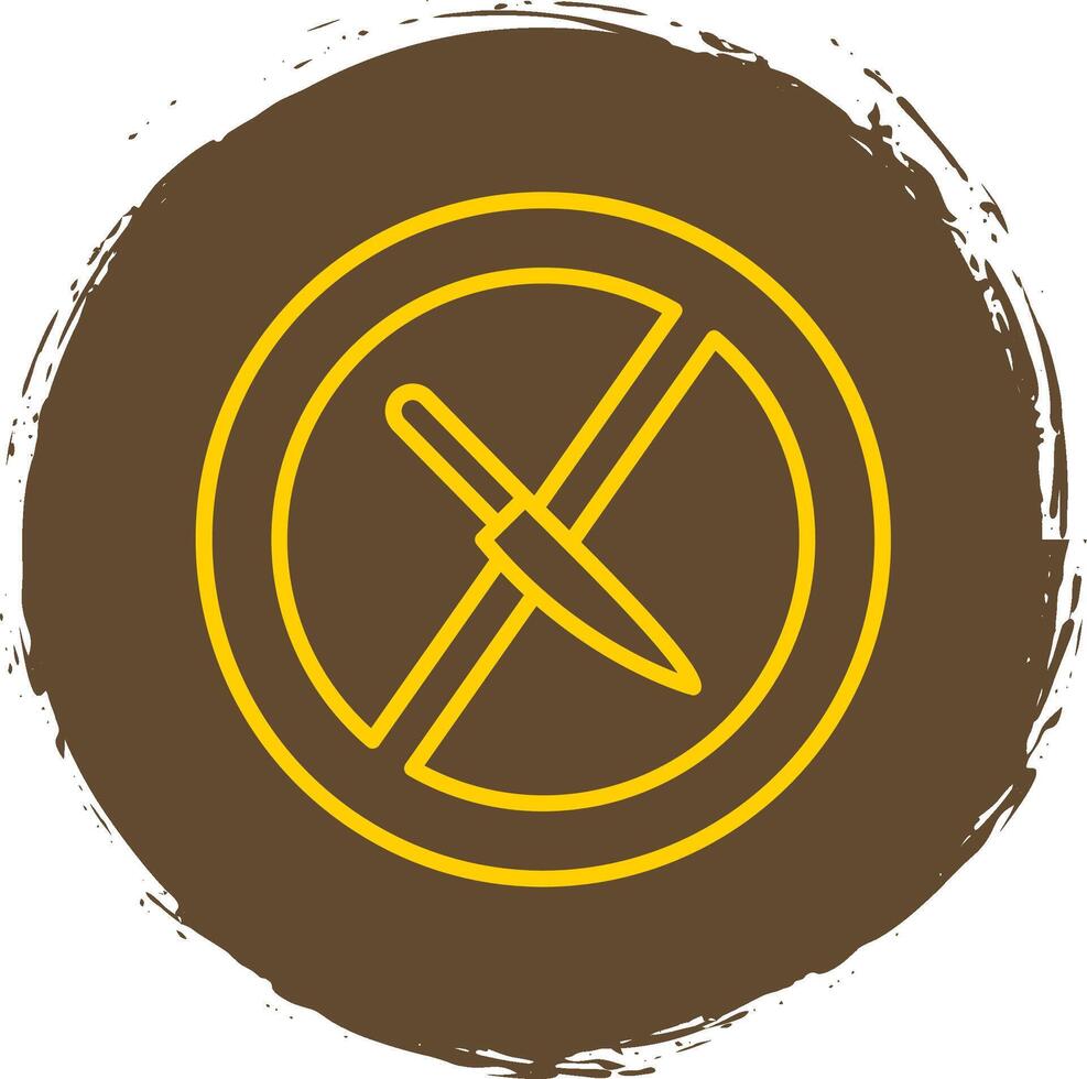 No Knife Line Circle Sticker Icon vector