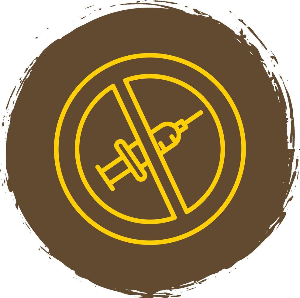 No Needle Line Circle Sticker Icon vector