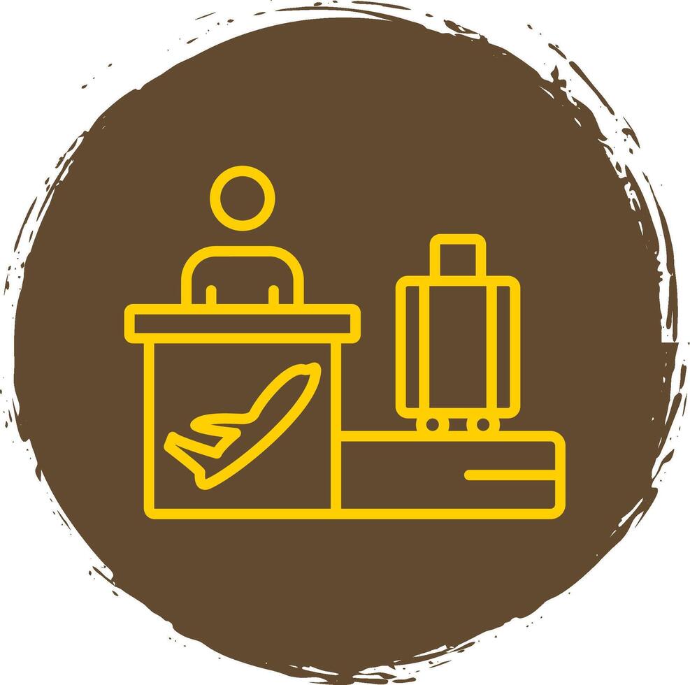 Airport Line Circle Sticker Icon vector