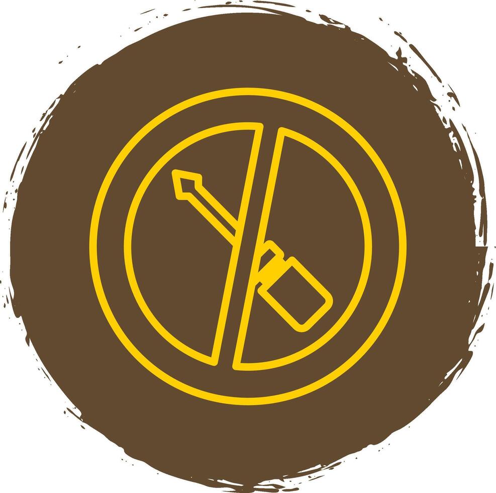 No Screwdriver Line Circle Sticker Icon vector