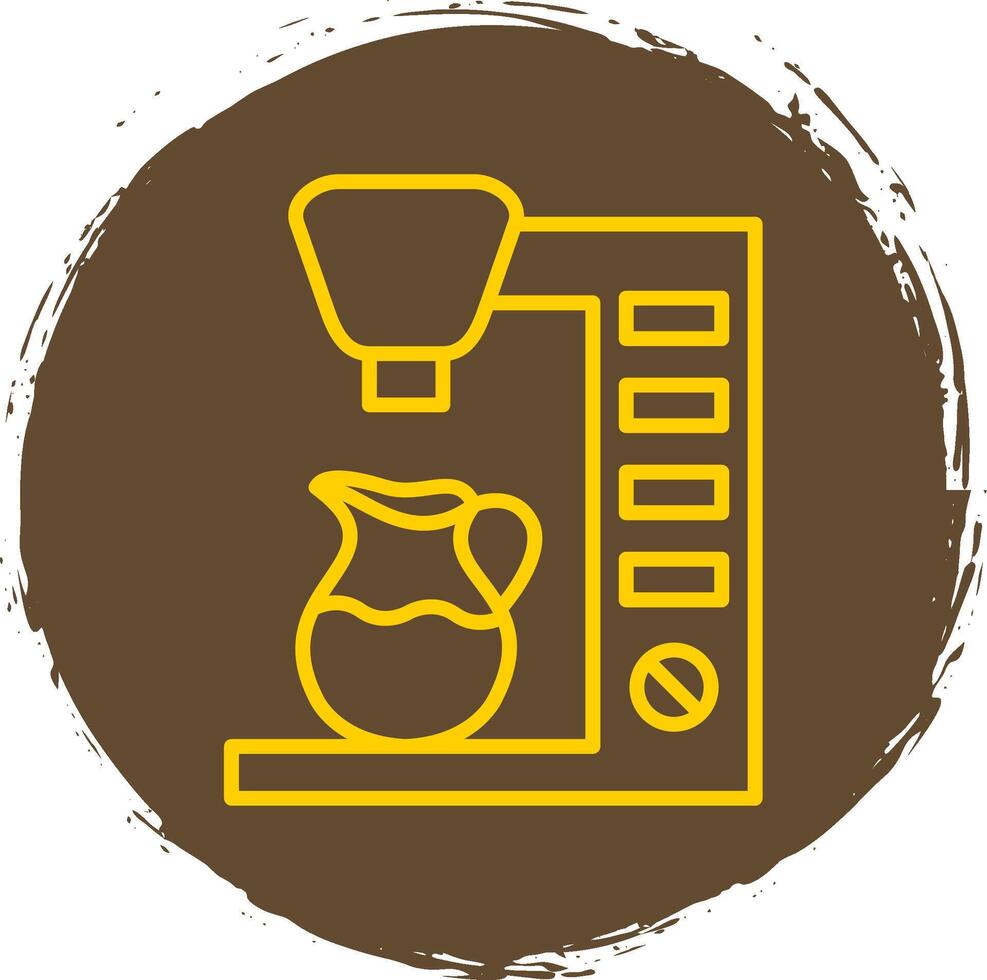 Coffee Maker Line Circle Sticker Icon vector