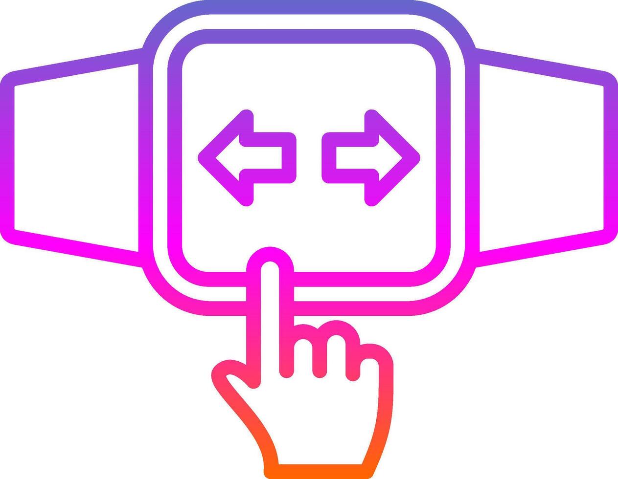 Touchscreen Line Circle Sticker Icon vector
