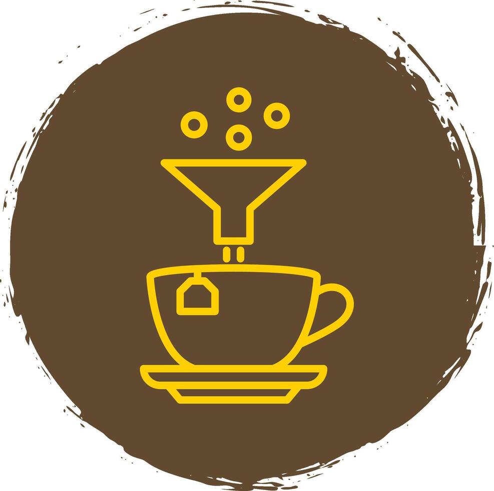 café filtrar línea circulo pegatina icono vector