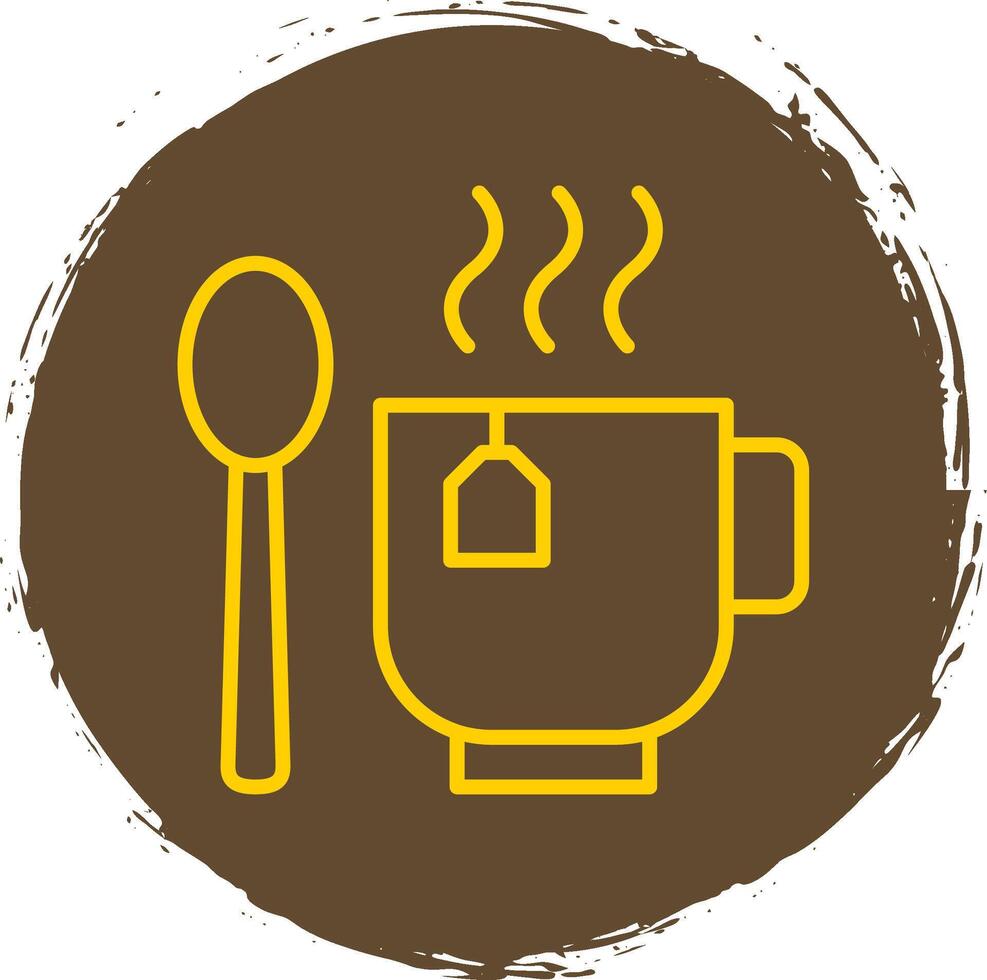 Coffee Cup Line Circle Sticker Icon vector