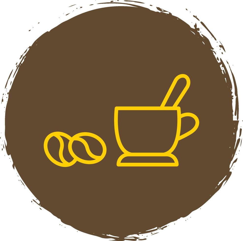 Coffee Line Circle Sticker Icon vector