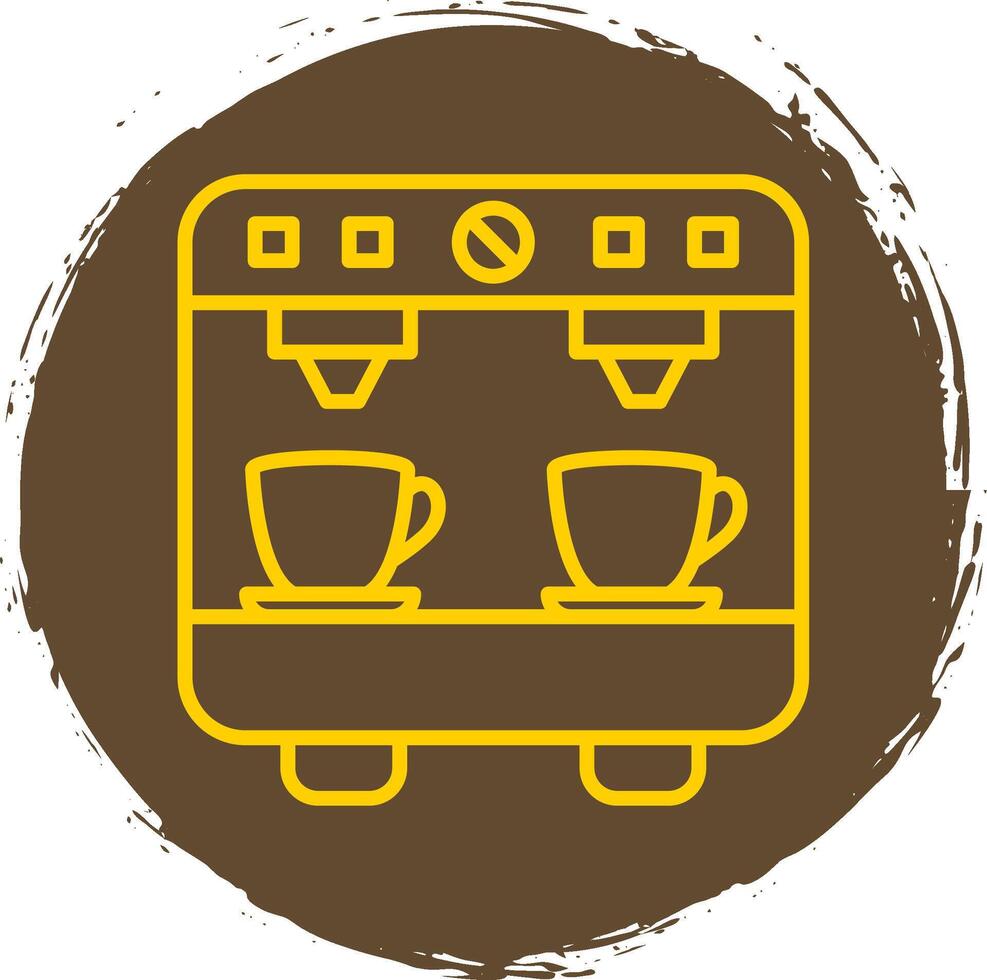 Coffee Machine Line Circle Sticker Icon vector