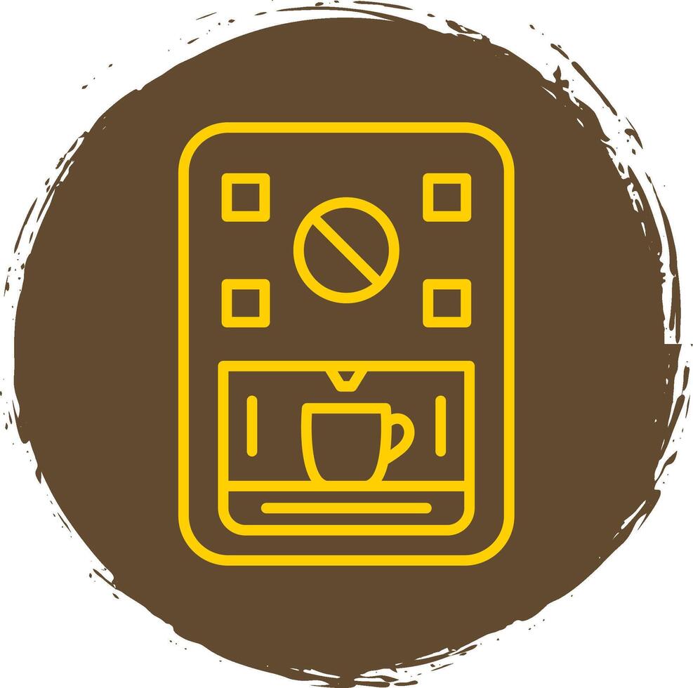 Coffee Machine Line Circle Sticker Icon vector