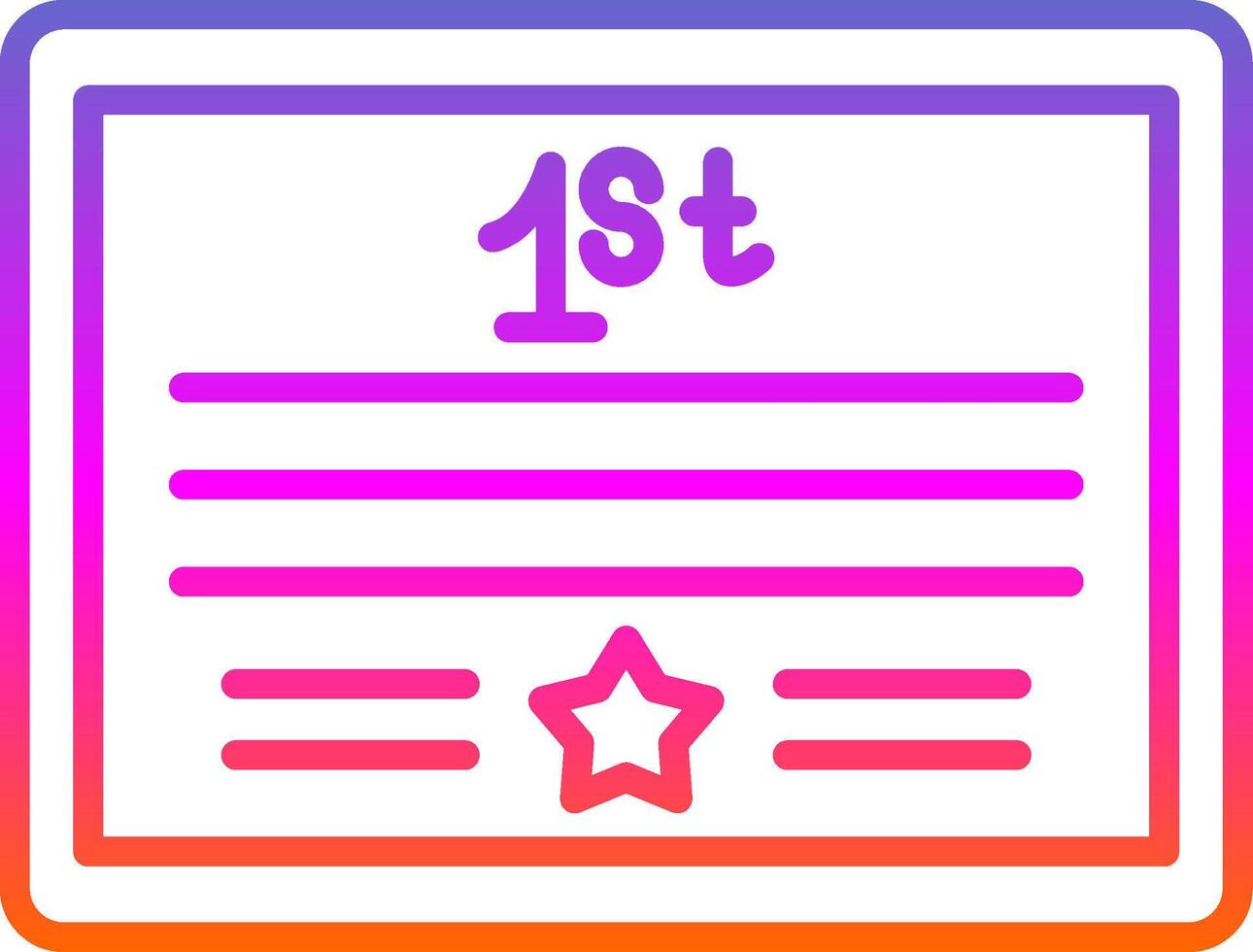 Certificate Line Circle Sticker Icon vector