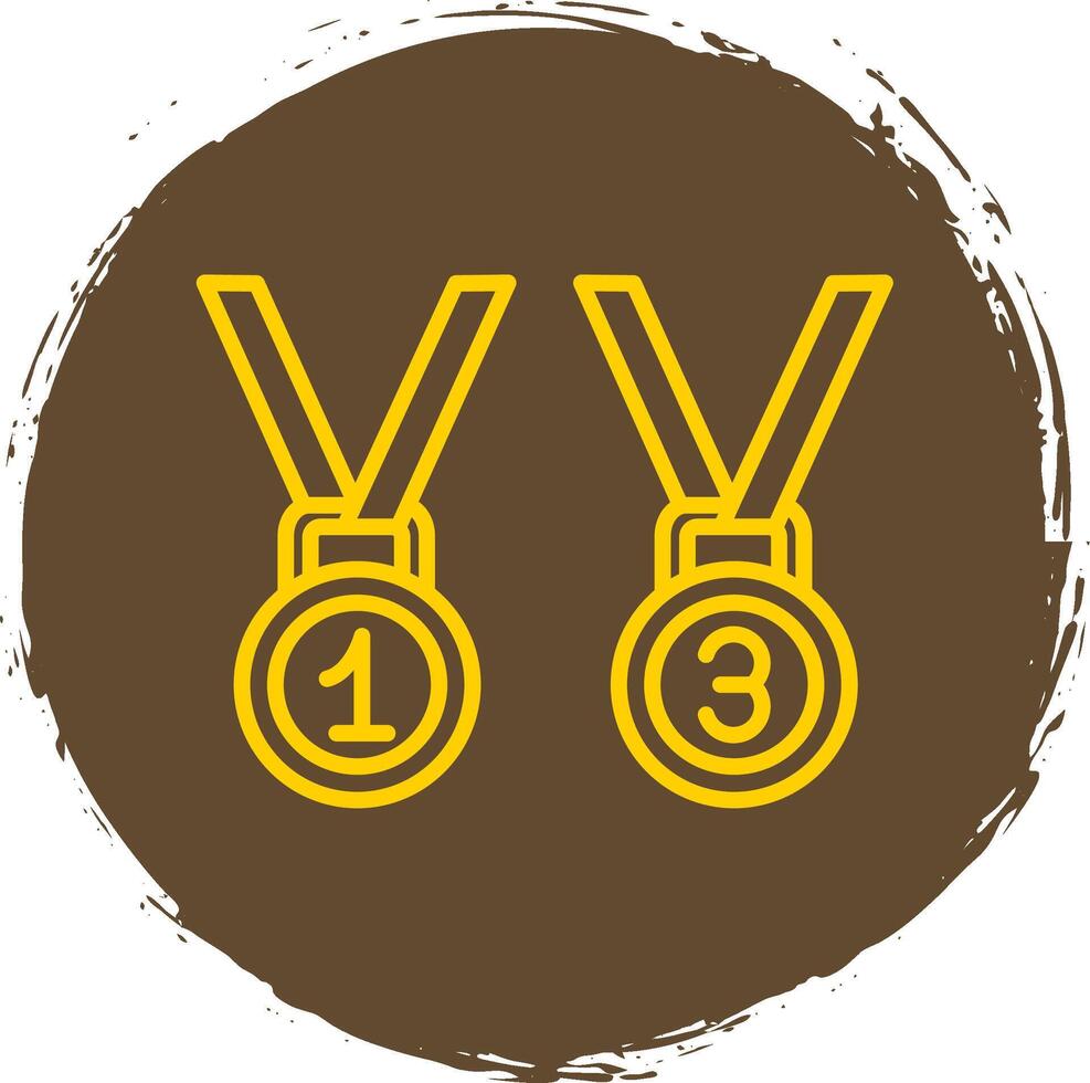 Medals Line Circle Sticker Icon vector
