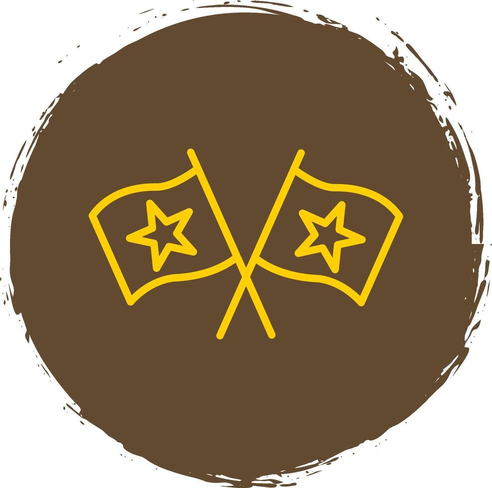 Flags Line Circle Sticker Icon vector