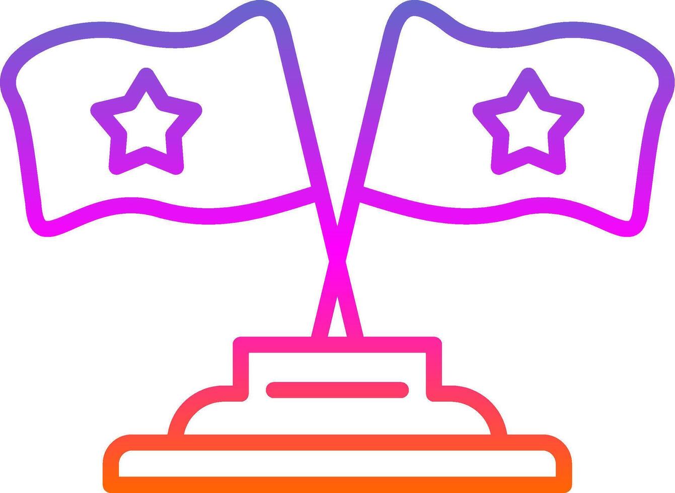 Flags Line Circle Sticker Icon vector