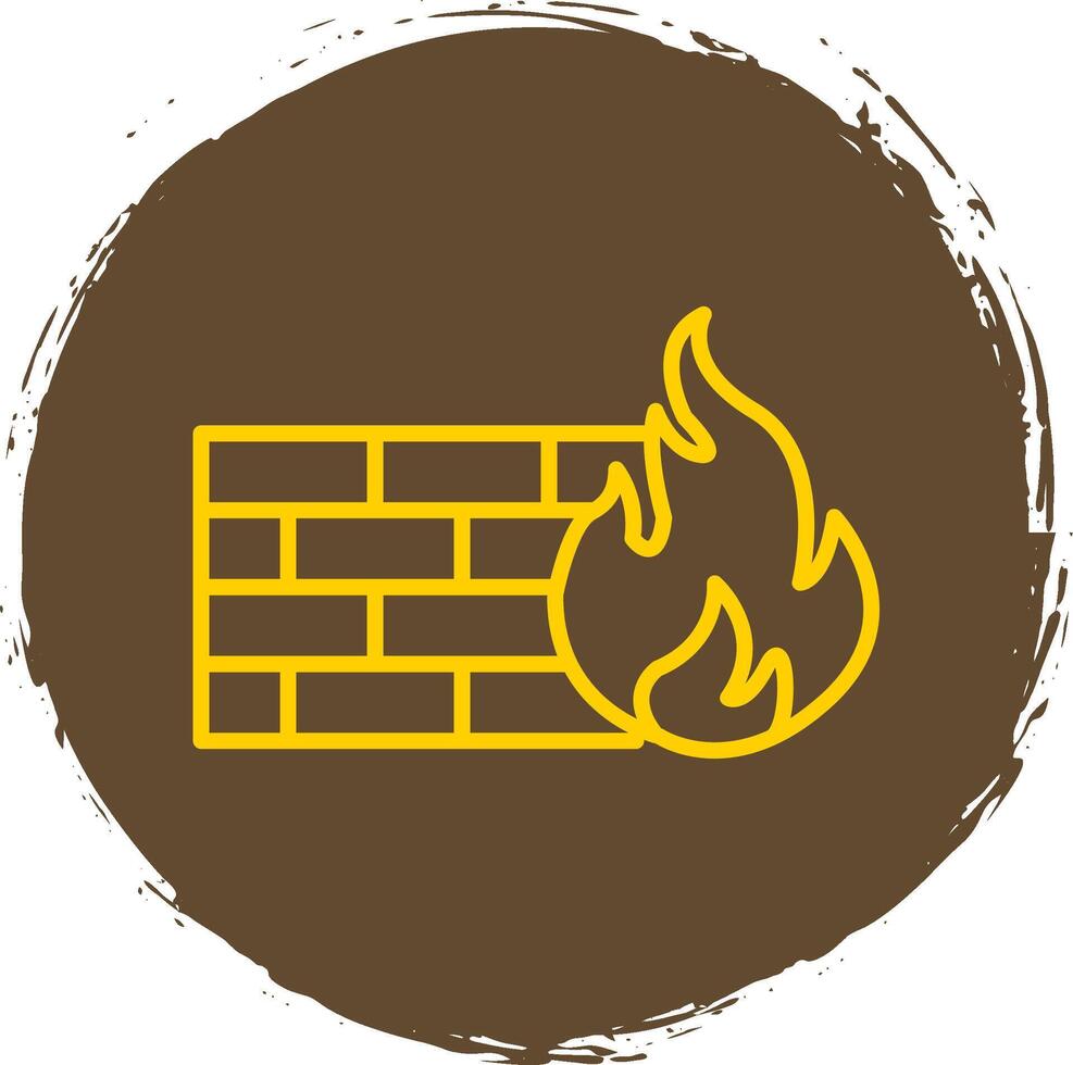 Firewall Line Circle Sticker Icon vector