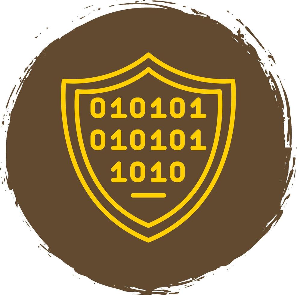 Shield Line Circle Sticker Icon vector