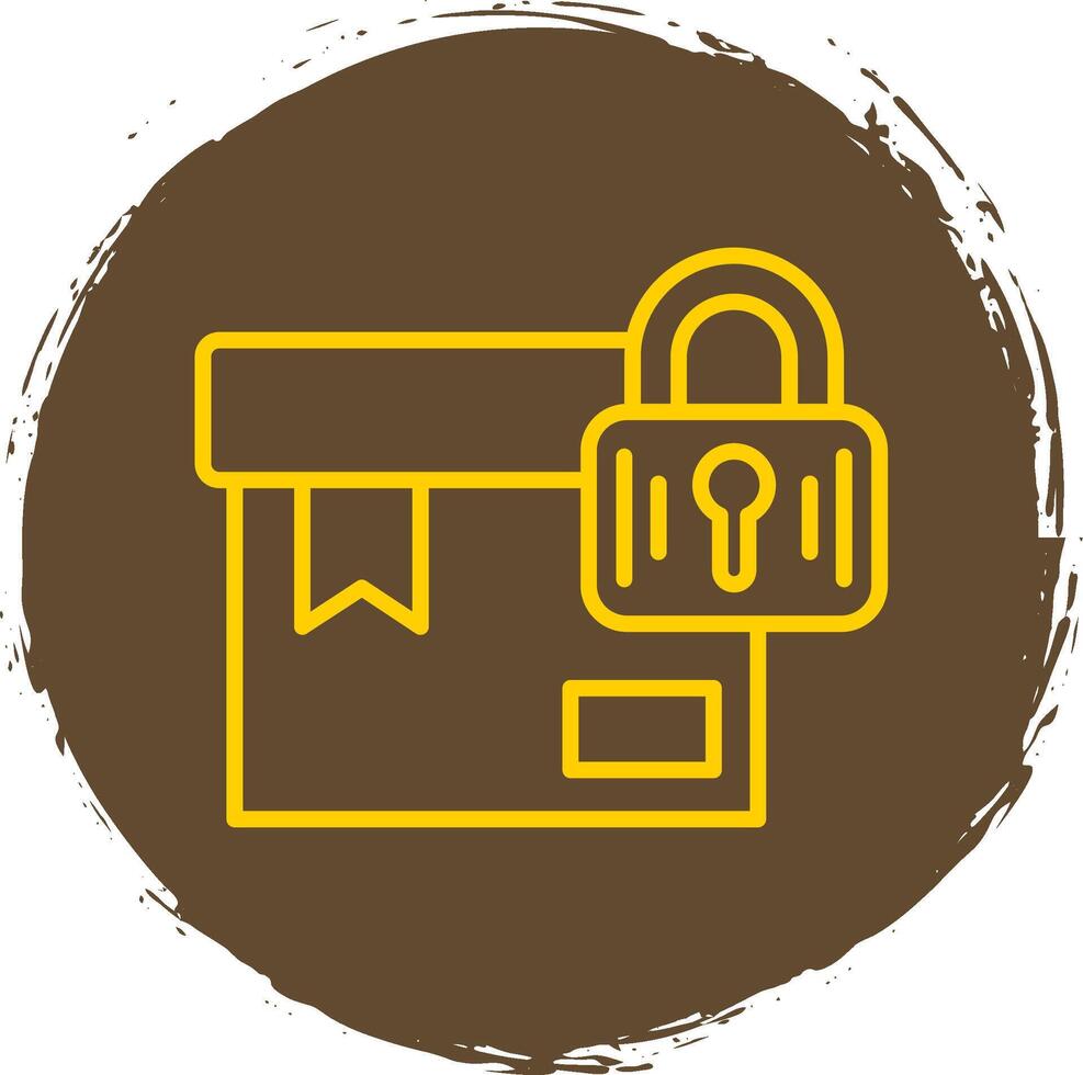Package Line Circle Sticker Icon vector