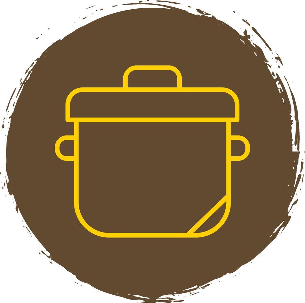 Pot Line Circle Sticker Icon vector