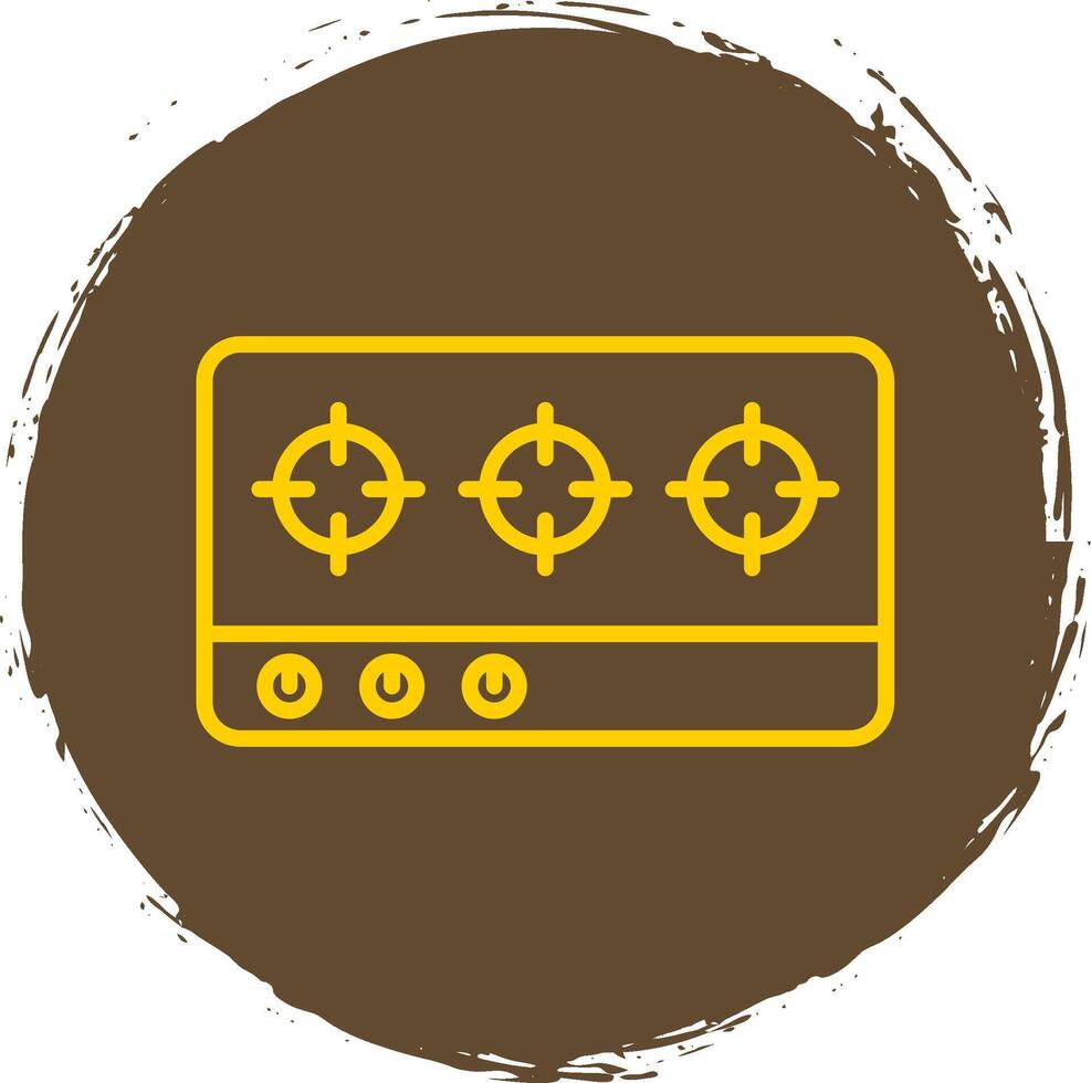 Hob Line Circle Sticker Icon vector