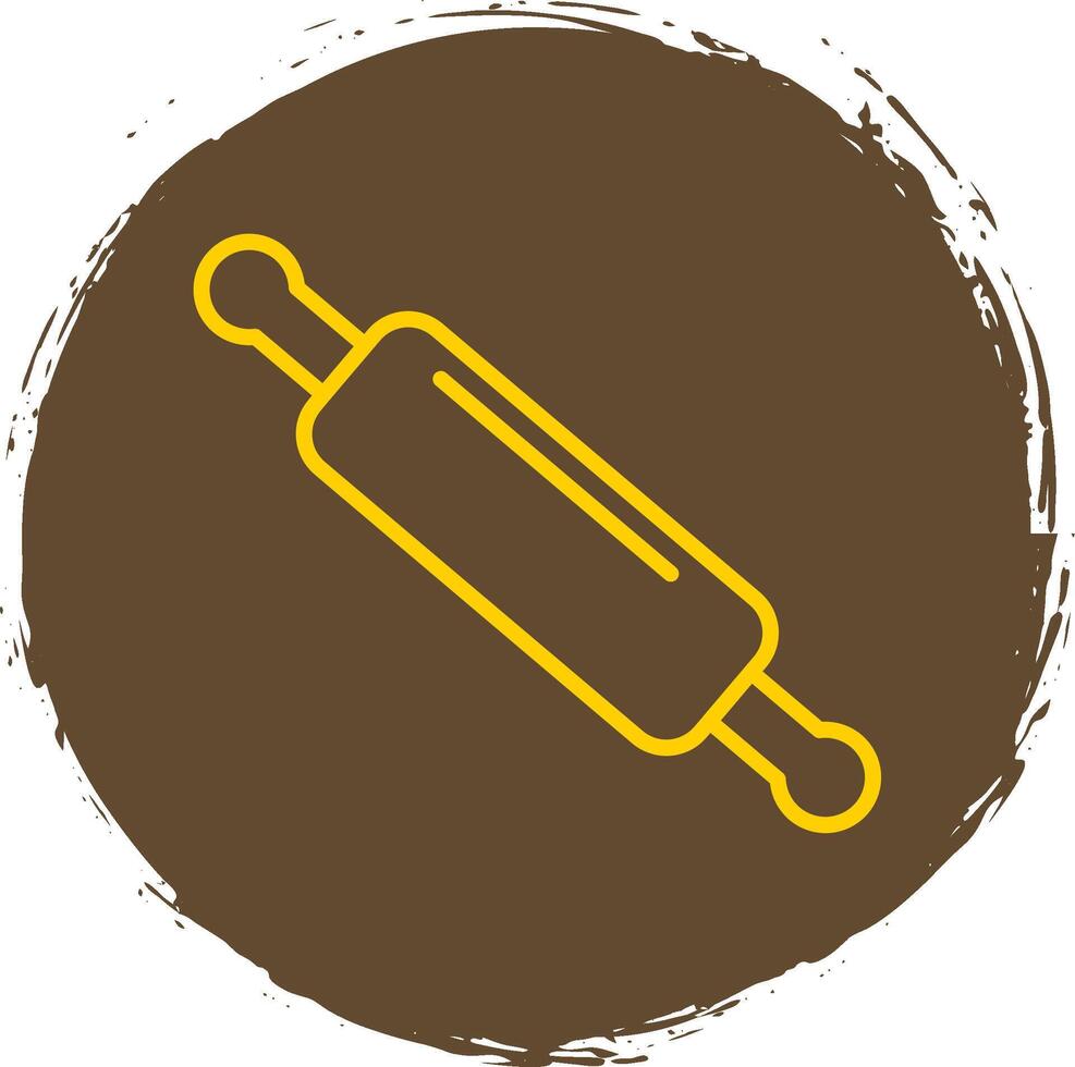 Rolling Pin Line Circle Sticker Icon vector