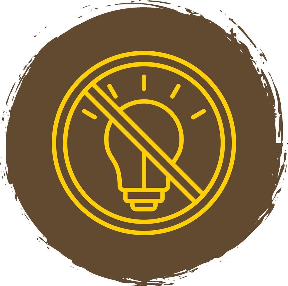 No Lights Line Circle Sticker Icon vector