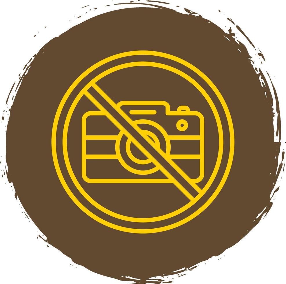 No Camera Line Circle Sticker Icon vector