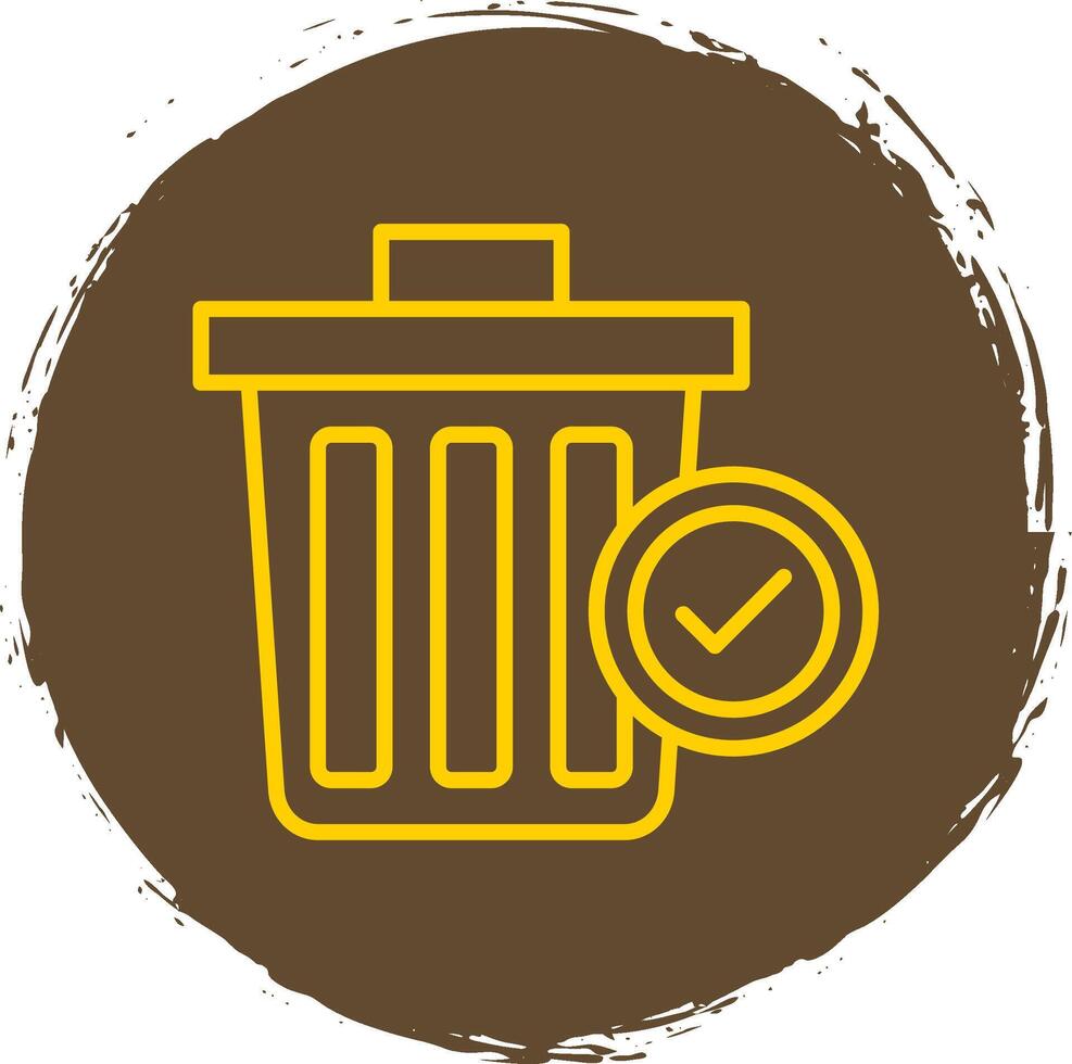 basura línea circulo pegatina icono vector