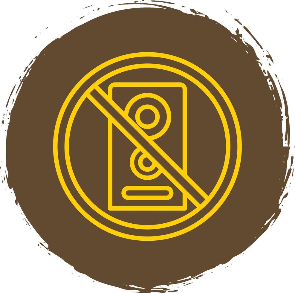 No speaker Line Circle Sticker Icon vector