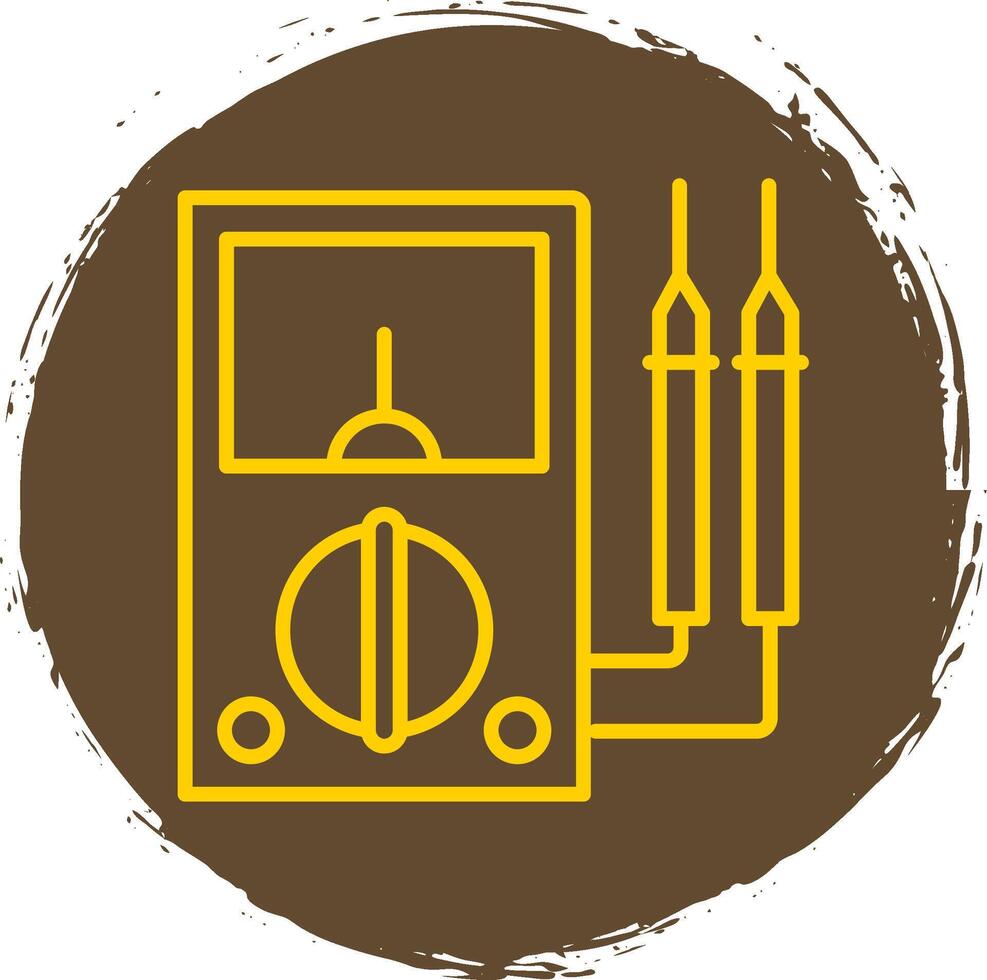 Multimeter Line Circle Sticker Icon vector