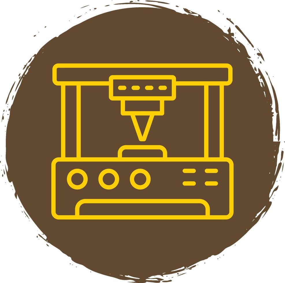 3d Printer Line Circle Sticker Icon vector