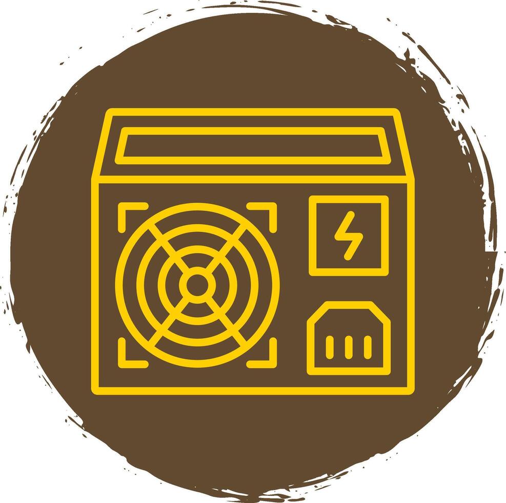 Power Supply Line Circle Sticker Icon vector